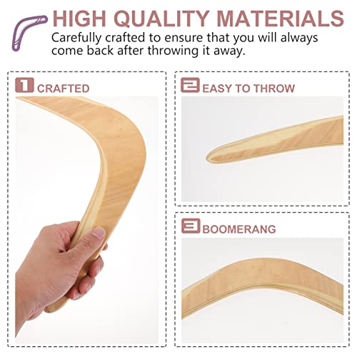 Juego Clásico de 2 Boomerangs de Madera Artesanales en Forma de L para Adultos, Mujeres, Hombres y Niños miniatura 4