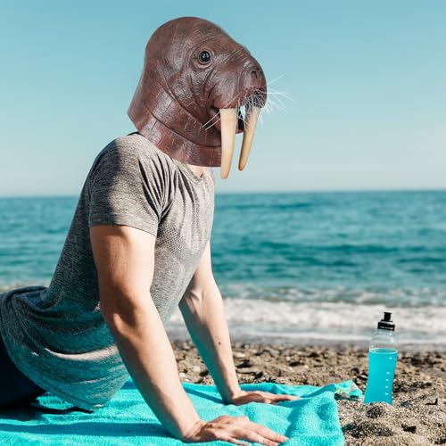 Walrus Mask Latex Full Head Sea Animal Mask Adult Halloween Cosplay Costume - image 7