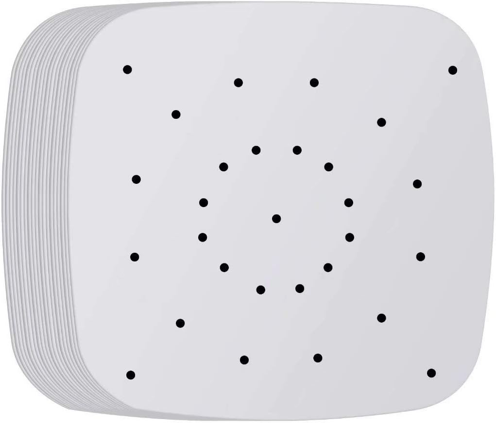DNSSY 200pcs 8.5inch Square Perforated Parchment Paper Sheets, Premium Nonstick Bamboo Steamer Liner for Air Fryers, Steaming Basket, Oven, Baking, Cooking