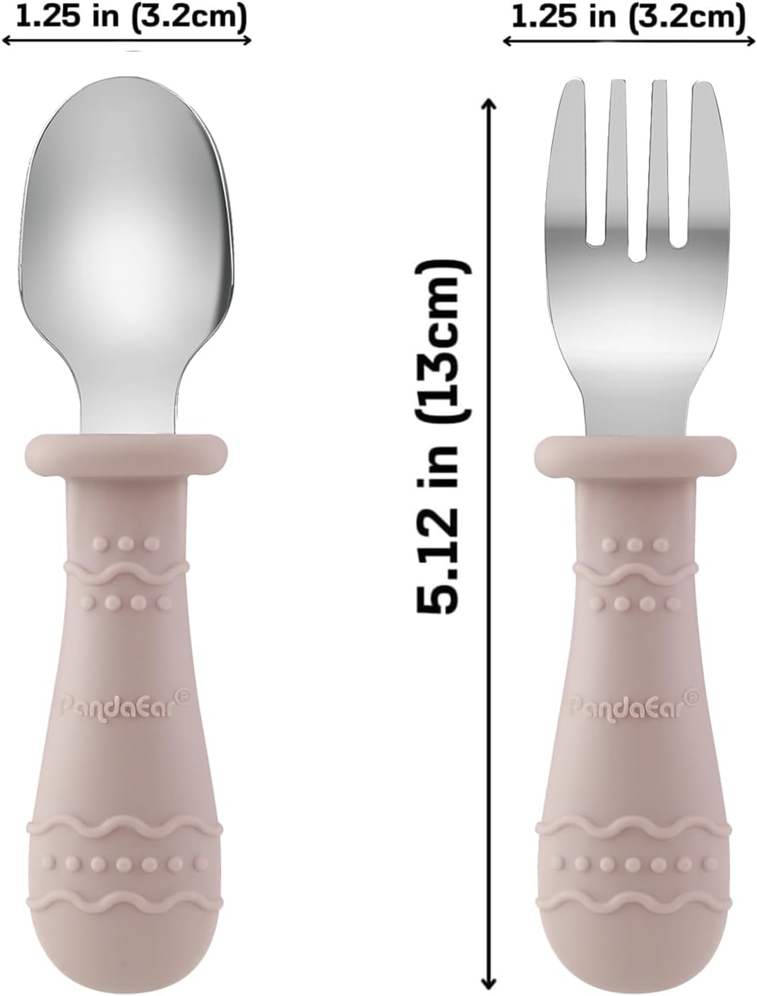 PandaEar 6-in-1 Stainless Steel Baby Feeding Set | Divided Suction Plate, Bowl, Sippy Cup with Straw, Bib, Spoon & Fork | BPA-Free Toddler Feeding Essentials for Self-Feeding (Pink) - Image 9