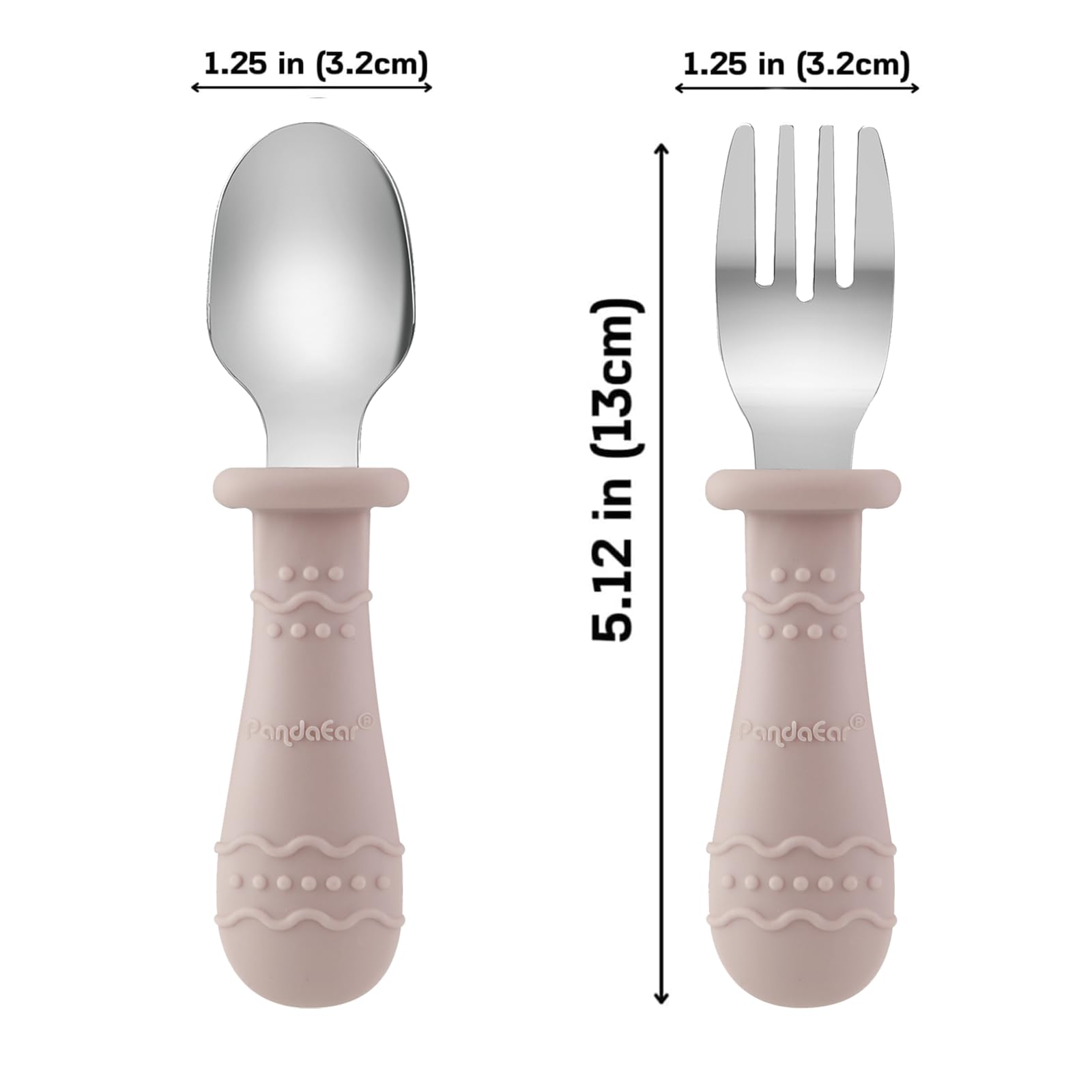 PandaEar Set Pappa 6-in-1 in Acciaio Inox per Bambini | Piatto Diviso con Ventosa, Ciotola, Bicchiere con Cannuccia, Bavaglino, Cucchiaio e Forchetta | Accessori per l'Autosvezzamento Senza BPA (Rosa)