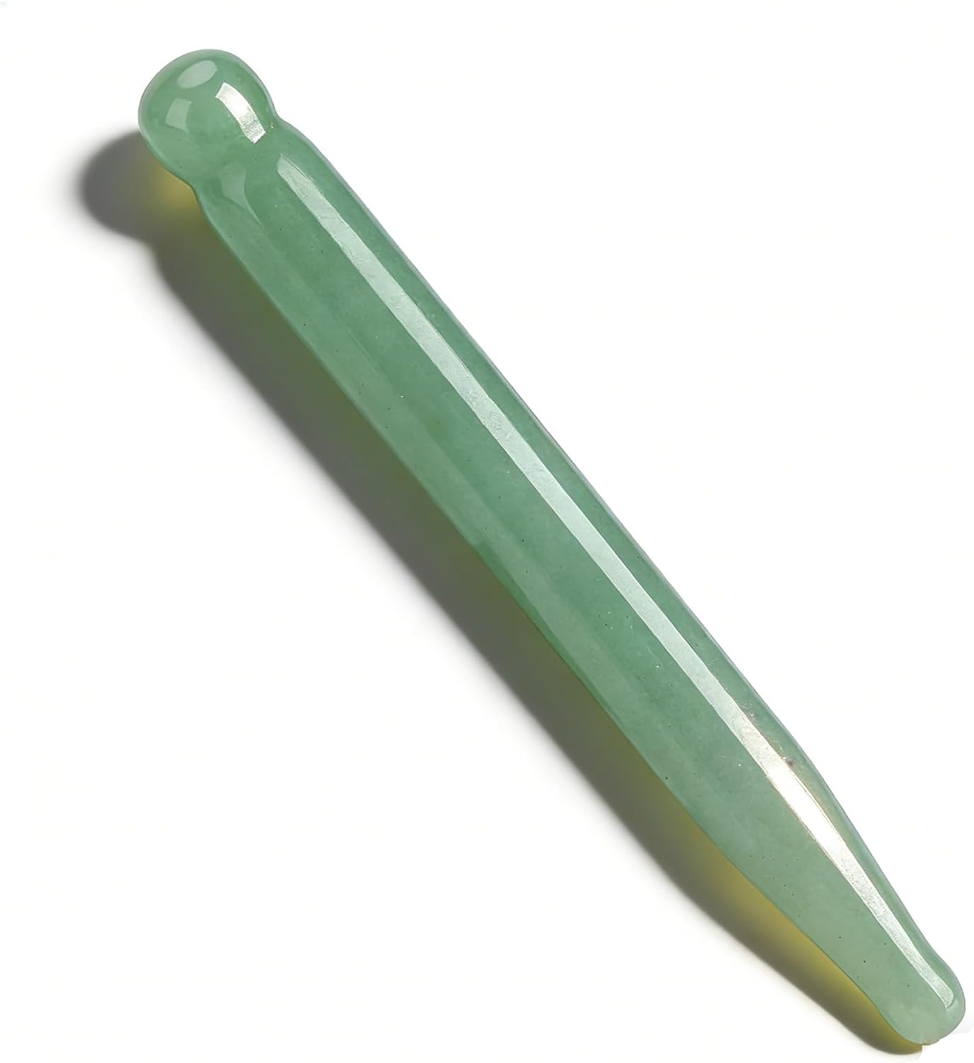 Rose Quartz Acupressure Stick, Massage Stone Stick, Crystal Massage Wand, Guasha Scraping Massage Tool Gua Sha for Neck Arm Full Body Relax(Green)