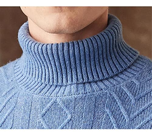Pull col roulé homme cachemire orange hiver chaud léger - 3