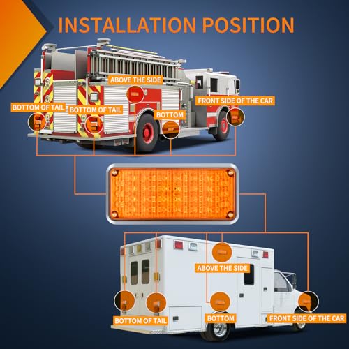 Nilight 2PCS 42LED Amber Wireless Magnetic Strobe Lights Portable Warning Hazard Light Surface Mount Waterproof 5 Patterns for 12V 24V Cars Trucks Van Off Road Vehicles ATV