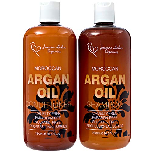 Argan Shampoo And Conditioner Sulfate Free - Joanne Arden Argan Oil Shampoo Conditioner Set Natural Shampoo for Color Treated Hair. Moisturizing Shampoo for Women & Men Hair Loss Shampoo. 26.5 oz