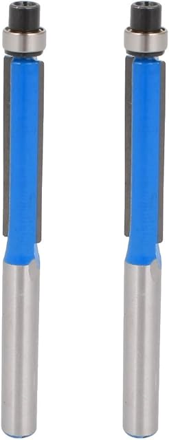 sourcingmap Flush Trim Router Bit 1/4x1/ Inch 76mm 3 Inch Long 2 Edges for Carpenter Blue 2pcs