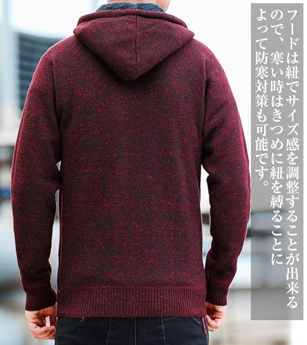 SIPERLARI メンズパーカー 裏起毛ジップアップ