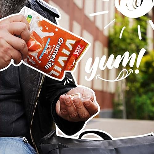 VIVIL Creme Life Caramel, 15 Beutel, Sahnebonbons mit Karamellgeschmack, zuckerfrei & glutenfrei, 15 x 90g