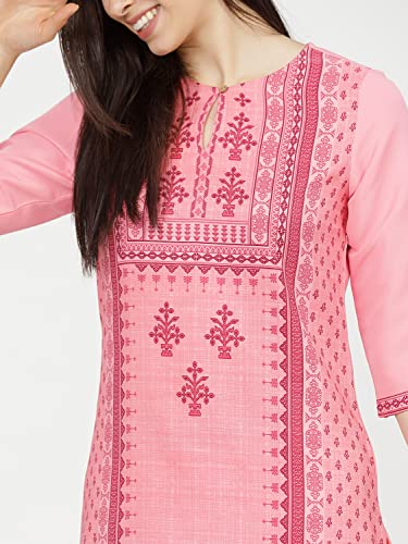 Image of Ketch Polyester Women's Regular Fit Printed Threeforth Sleeve Kurta