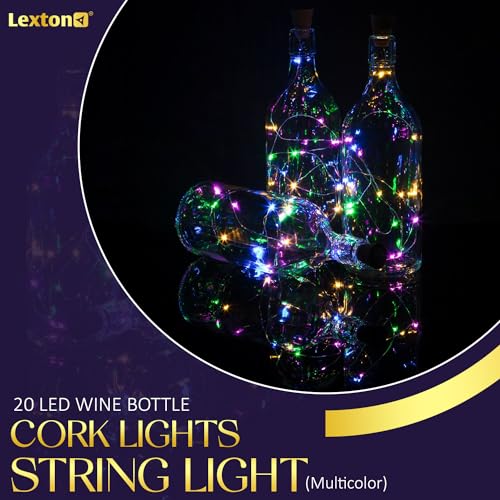 Image of Lexton 20 LED Wine Bottle Cork Lights Copper Wire String Lights (Multicolor, Pack of 2)