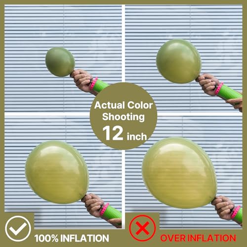 Image of PartyWoo Sage Green Balloons 100pcs 12 Inch Olive Boho Green Latex Helium Balloons for Birthday Baby Shower Graduation Wedding Dinosaur Jungle Golf Football Baseball Theme Party Decorations Green-F11