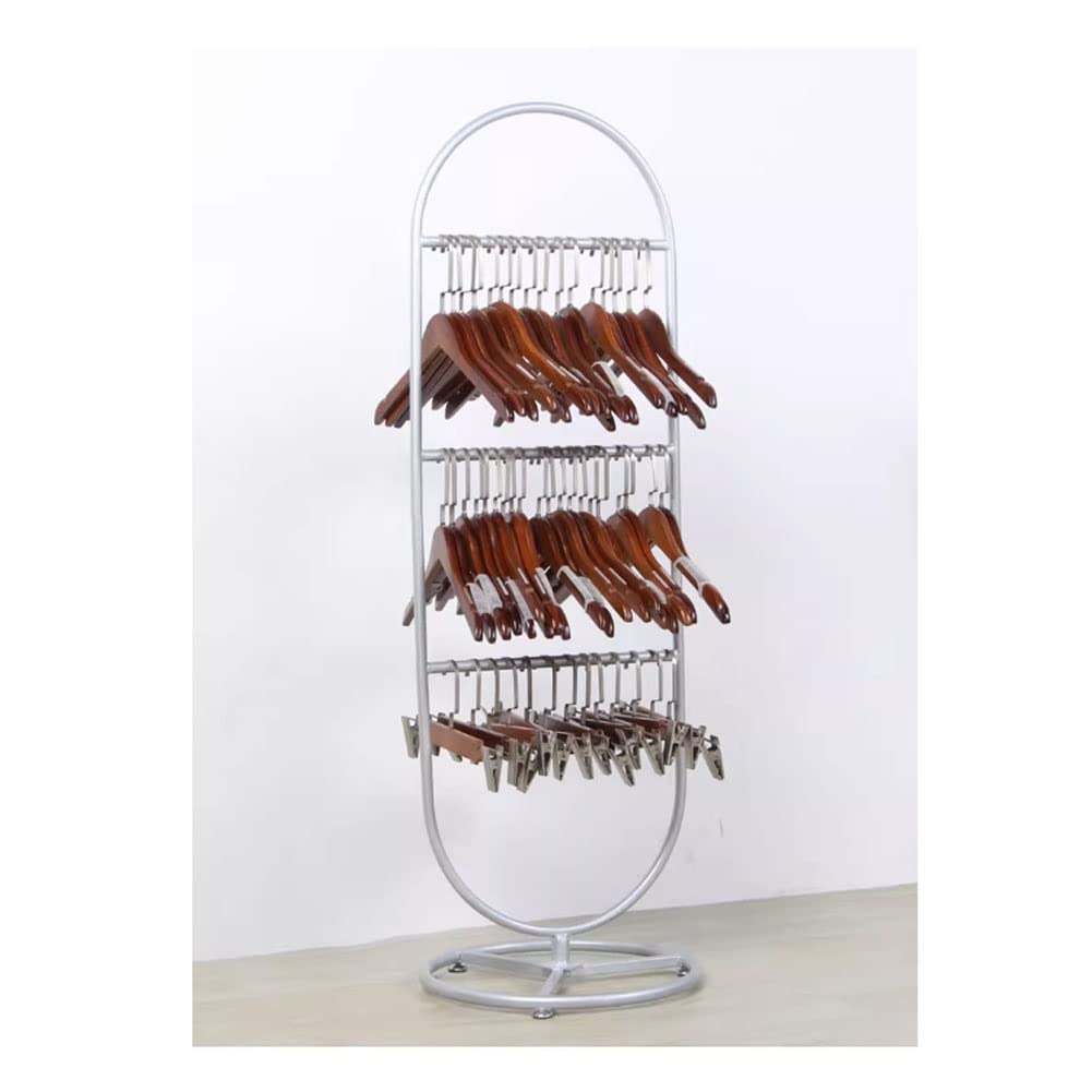 JYBNBBE Metal Clothing Rack, Floor-Standing Display Shelves for Retail Store, Closet, Laundry Room Space Saving,Silver-40x40x120cm