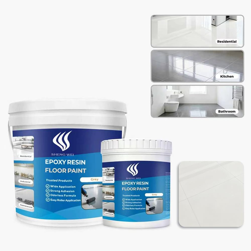 Floor Paint, Indoor Epoxy Floor Coating Kit, 1 Gallon, White, Household Tile Color Changing Paint