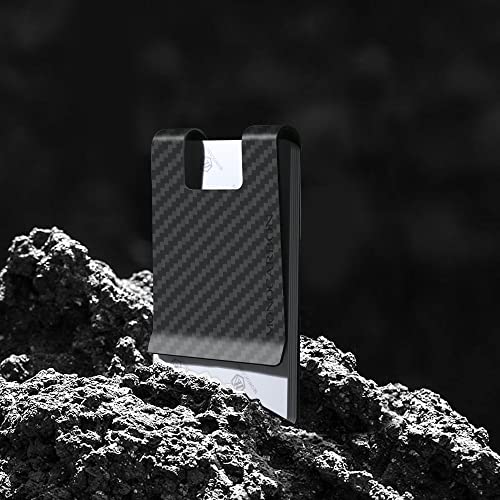 Image of MONOCARBON 2in1 Carbon Fiber Money&Credit Card Clip,RFID Blocking Wide Credit Card&Cash Holder for Men Front Pocket