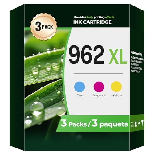 Image of Ink 962XL Color Combo Pack OfficeJet Pro 9010 9015 9020 9018 Compatible with HP Printer Ink 962 XL Color Combo Pack HP962XL /962 HP962XL HP962 for OfficeJet Pro 9015 9010 9020 9018 9025 9012 9022 (CMY)