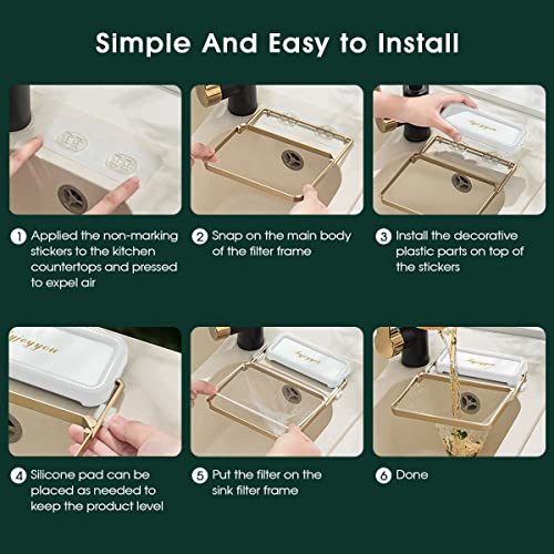 Xsmner Kitchen Sink Strainer, Kitchen Residue Filter Screen Holder, 100 Pcs Disposable Mesh Sink Strainer Bags And Metal Holder, Fine Mesh Strainer #TOP5