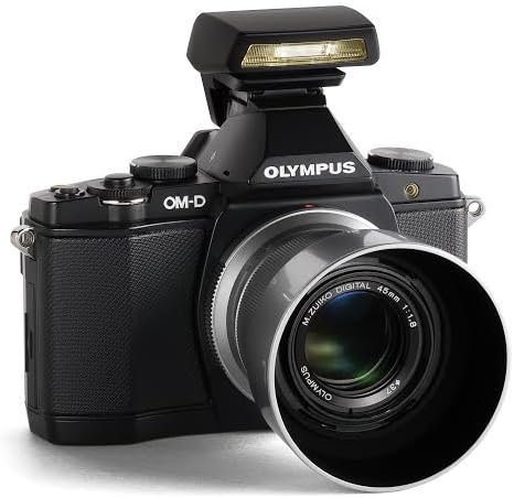 OM SYSTEM Olympus OM-D E-M5 Mirrorless Digital Camera with M. Zuiko 45mm f/1.8 Lens and FL-LM2 Flash Premium Edition Bundle (V204040BU020)