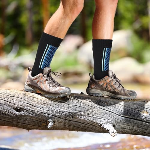 Image of Jeyiour 2 Pairs Waterproof Socks Unisex Waterproof Breathable Outdoor Skiing Hiking Wading Fishing Socks for Men Women