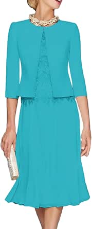 Sheath / Column Peplum Wedding Guest Cocktail Party Dress Jewel Neck 3/4 Length Sleeve Knee Length Chiffon with Bow(s) Slit Appliques