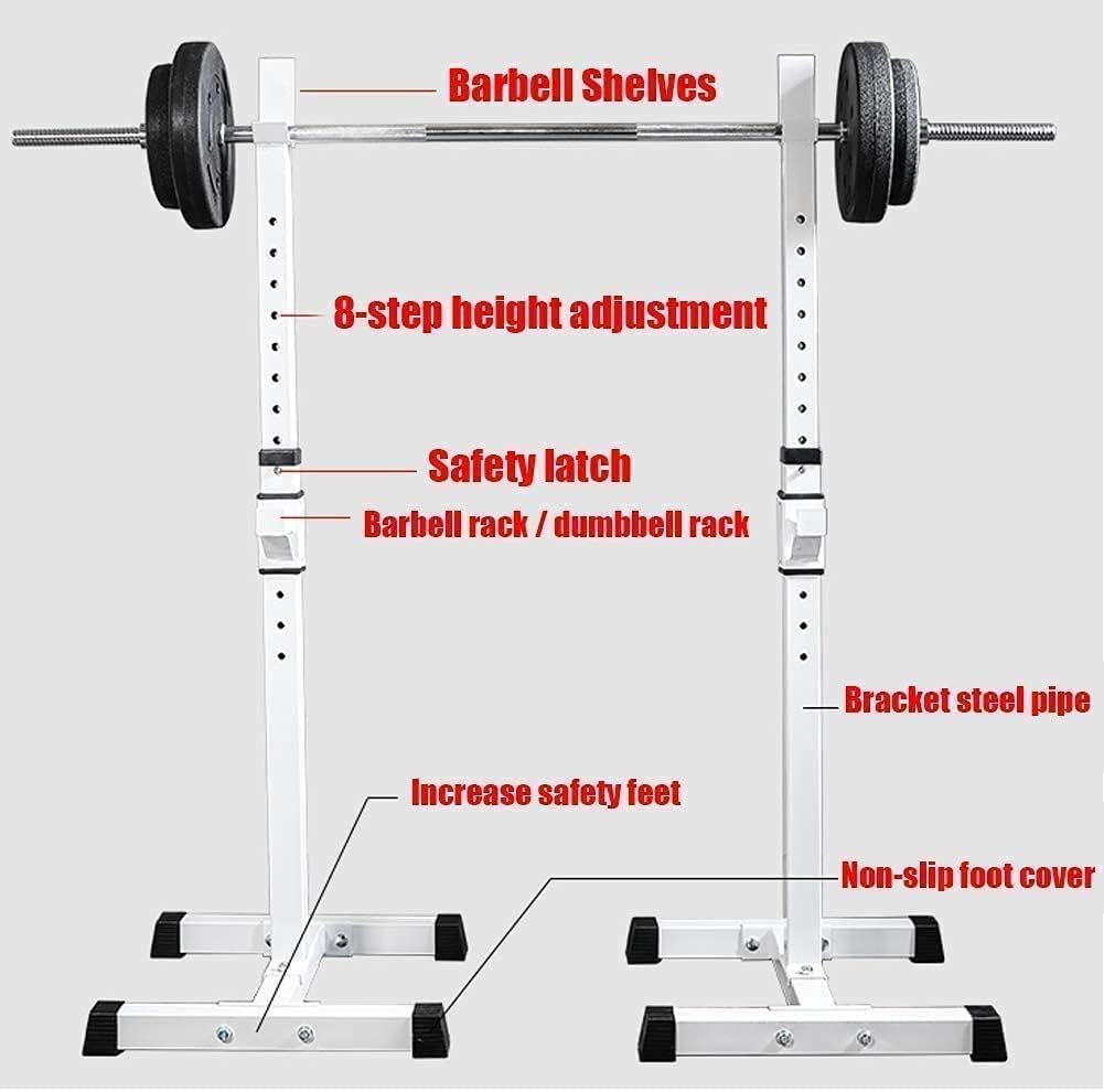 Multi-Function Weight Lifting Home Gym Fitness Indoor Barbell Stand Portable Steel Rack Bench Squat Pole Storage Squat Rack Stand