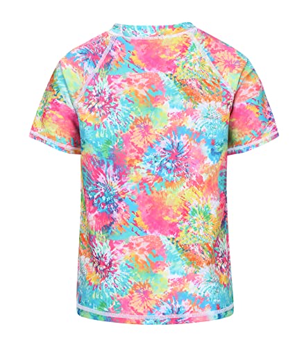Girls Rash Guard Swimsuits Short Sleeve Swim Shirt for Kids Girls One Piece Bathing Suit Swimwear 7-16 Years2