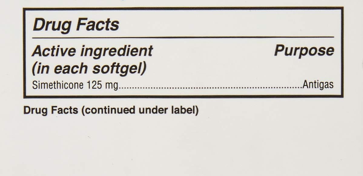 Cabinet: Maximum Gas Relief for Adults w/Active Ingredient Simethicone 125mg Compares to Gas-X Extra Strength®, Relief for Bloating, Burping, & Cramps, Includes 1 Refillable Medicine Jar, 75 Softgels