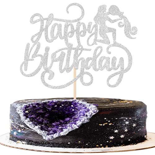 Xsstarmi 1 Pack Aquarius Cake Topper Glitter 12 Constellation Aquarius Cake Pick January February Birthday Cake Decorations for Horoscope Astrology Birthday Party Supplies Silver