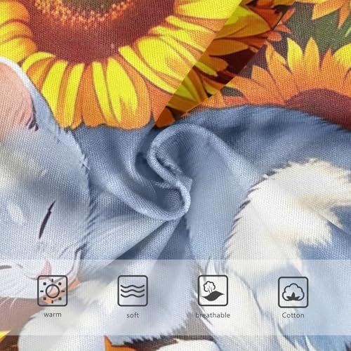 Cotton Girls Underwear Toddlers Cute Cat Yellow Sunflowers Girl Panties Cute Bright Kids Briefs Undies 2t3