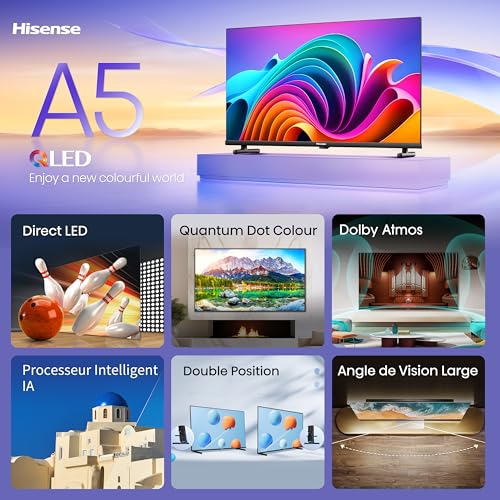 Hisense Téléviseur connecté QLED Full HD 40 Pouces 40A5NQ Couleur Quantum Dot ALLM Dolby Atmos HDMI Partage sur TV et Youtube Canal+ Netflix et Disney+ - vue 6