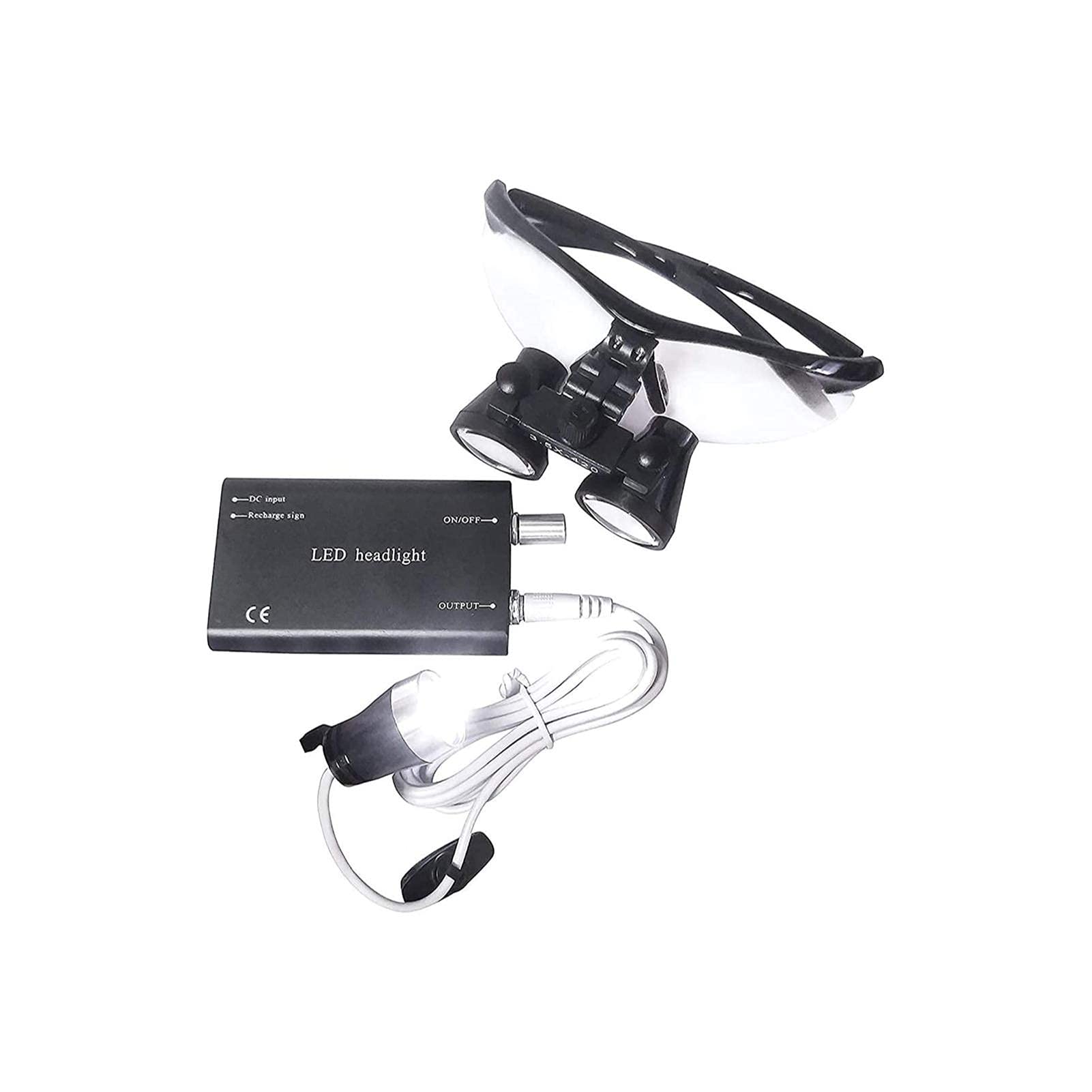 asdchZen Dental Loupes,Head Mountlighted Magnifying Glasses,3.5X 420 Mm Binocular Magnifier Dental Loupe Magnifier With Spotlight Head Light Surgery Surgical Operation Loupe