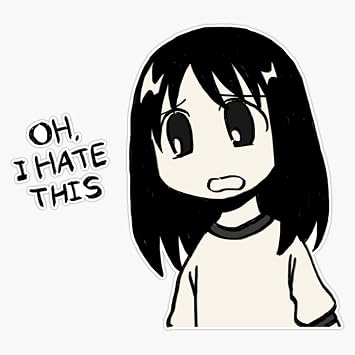 I Draw Oh I Hate This Osaka Manga Panel Funny Azumanga Daioh Meme Sticker Vinyl Waterproof Sticker Decal Car Laptop Wall Window Bumper Sticker 5"