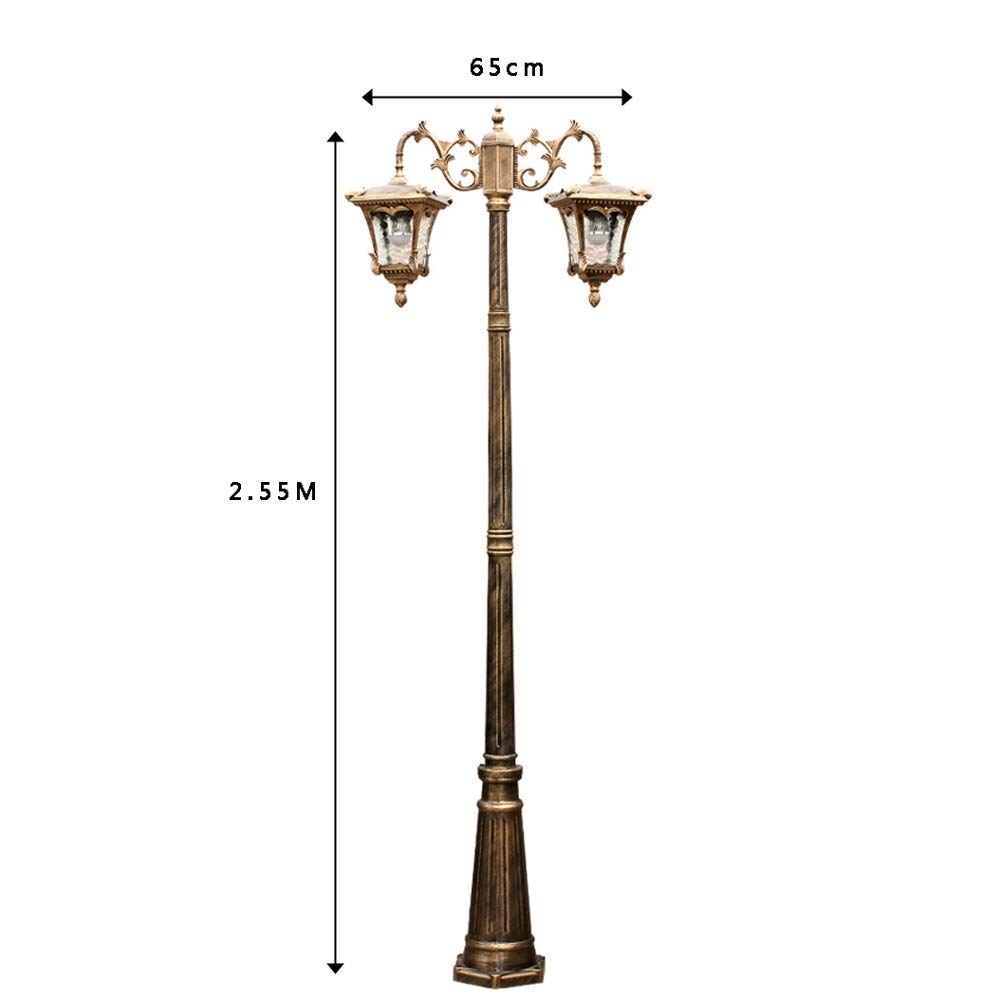 Kreatywna Lampa Zewnętrzna Na Słupie, Wodoodporna, Szklana, Uliczna, Dekoracja Trawnika, Aluminiowa Lampa Na Słupku, Metalowa Ścieżka Ogrodowa, Oświetlenie E27,(Wysokość Szkła)