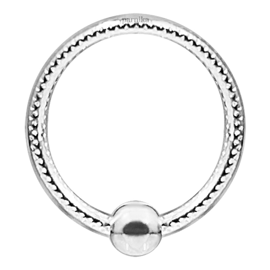 Parnika (Formerly MJ Small Size Piercing Hoop Silver Ball Nose Ring Nose Pin Silver Nath in Pure 92.5 Sterling Silver for Girls/Women | Gift For Her | (Textured) (B0BT9S7D6P) Amazon Price History, Amazon Price Tracker