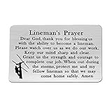 FEELMEM Lineman Gift Lineman Prayer Wallet Insert Gifts for Him Husband Dad Uncle Electric Cable Lineman Be Safe Gift