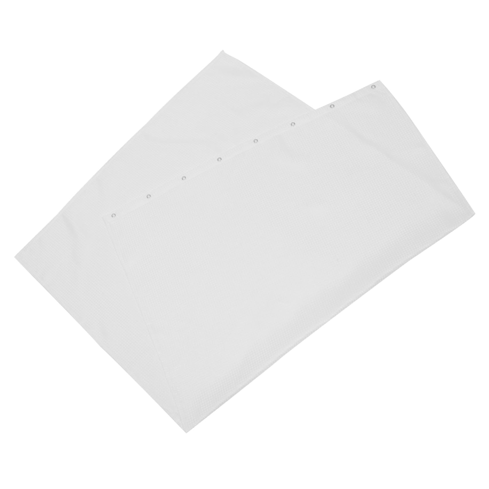Tenda da Doccia in Poliestere Bianco con Ganci, Bagno | Tinta Unita, Texture Fine e Leggera, Installazione Semplice, per Bagno e Club Atletico
