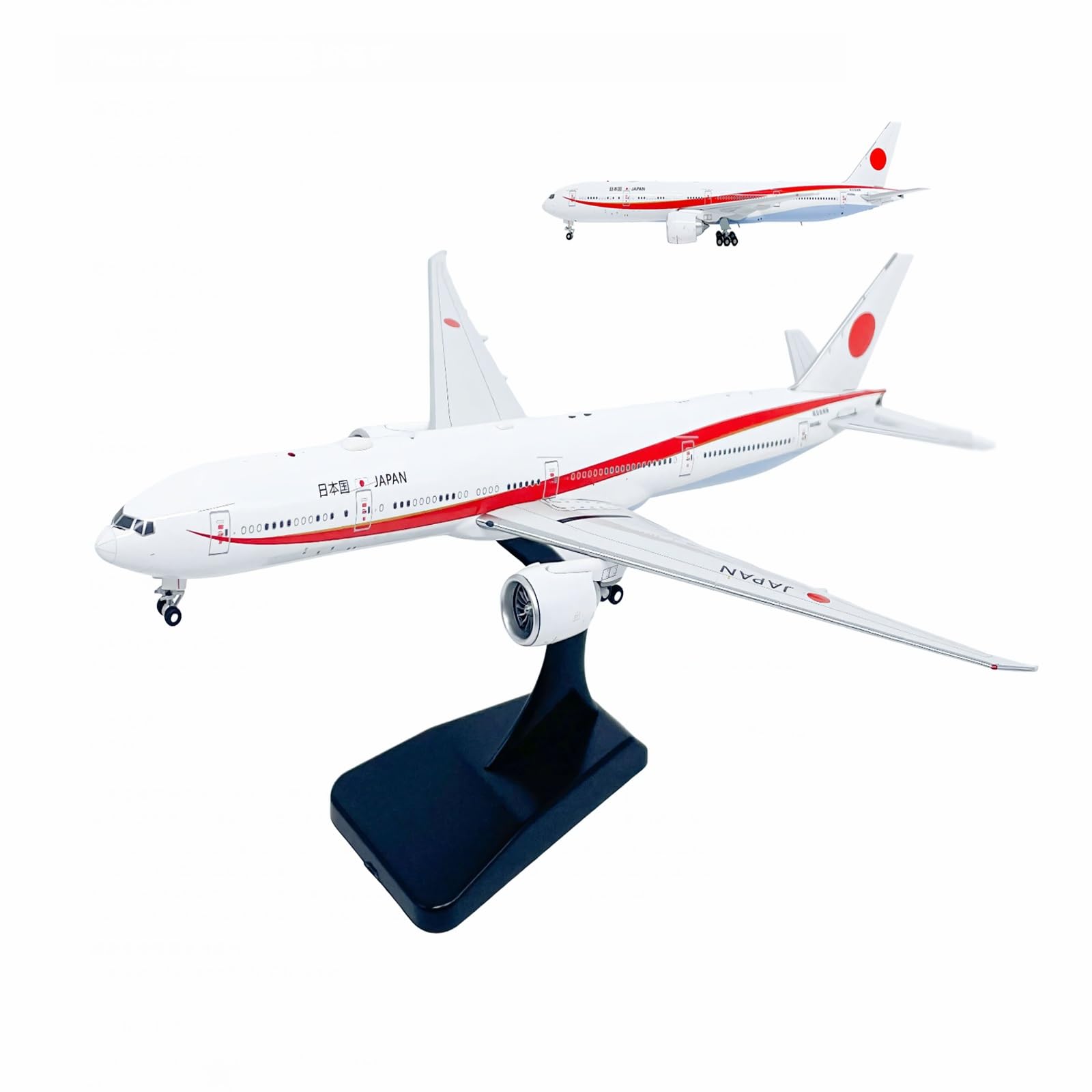 Modello pressofuso B777-300ER in scala 1:400 N509BJ Aereo con espositore preassemblato collezione adulti Decorazione scrivania casa ufficio con dettagli realistici Costruzione metallo resistente