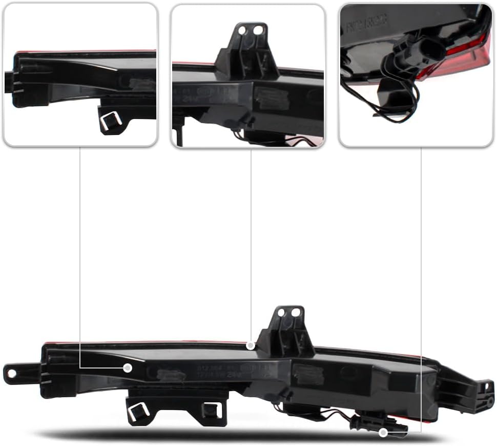 Rear Bumper Reflector Light Fit for 2015 2016 2017 2018 2019 2020 Land Rover Discovery Sport, Tail Brake Light Fog Lamp Reflector with bulbs, Red, Replace for LR060911 (Left Side)