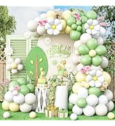 Daisy Balloon Garland Arch Kit,Green Yellow White Boho Balloons Garland Daisy Flower Balloons For...