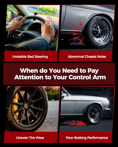 image for Torchbeam 2Pcs Front Upper Lower Control Arm, Suspension Kit with Ball