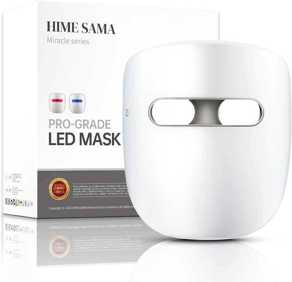 HIME SAMA LED Face Mask, FSA,HSA Eligible, 8 Color LED Mask, Miracle ACE | Red Light Mask for Face, Infrared, Red &amp; Blue Light Mask, Wrinkle Reduction, Wireless.