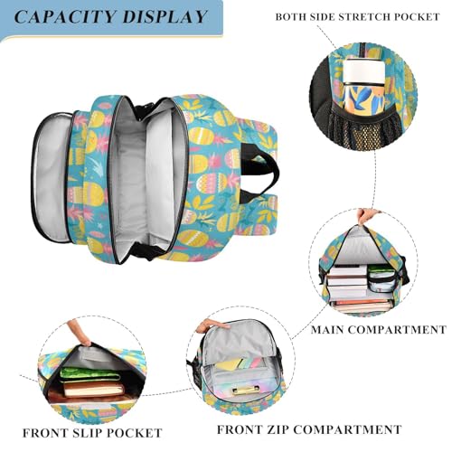 c backpack for kids 8-12: large capacity book bags for childrens in assorted colors - Summer Simple Pineapples4