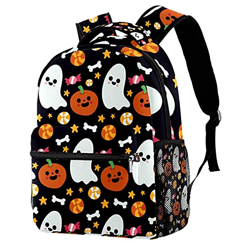 Sac à dos voyage citrouille Halloween noir pour filles garçons