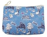 クォーターリポート (MOOMIN) ムーミン ベーシックポーチ ムーミン谷の雪あそび ブルー 約W15×H10.5×D4.5cm コスメ 化粧 トラベル レディース (ファスナー式)【日本製】