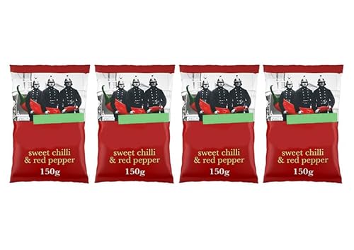 Sweet Chilli & Red Pepper Sharing Crisps, 150g, Gluten Free, Suitable for Vegetarians,Pack Of 4