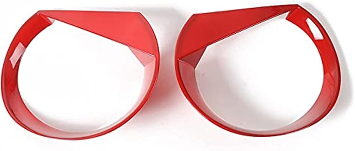 2 PCS Lamp Hoods Compatible for Renegade Stickers 2016-2018 Car Replacement Headlight Car Exterior (Red)(Orange)