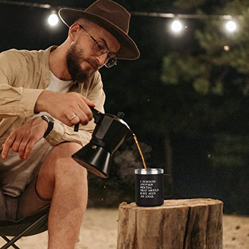 Gtmileo I Survived Another Meeting That Should Have Been An Email Insulted Coffee Mug, Christmas Birthday Office Gag Gifts For Coworkers Boss Dad Men Friends, 12Oz Stainless Steel Coffee Mug, Black #TOP7