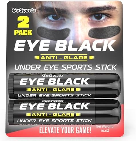 GoSports Anti Glare Eye Black Sports Stick for Football, Baseball, Softball & More - 2 Pack Under Eye Sports Paint Sticks