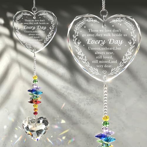 Crystal Suncatcher for Grieving Women, Memorial Gifts - Those We Love Don't Go Away, Window Hanging Sympathy Gift in Memory of Loved Ones, Thoughtful Tribute for Loss & Healing, Bereavement Decor