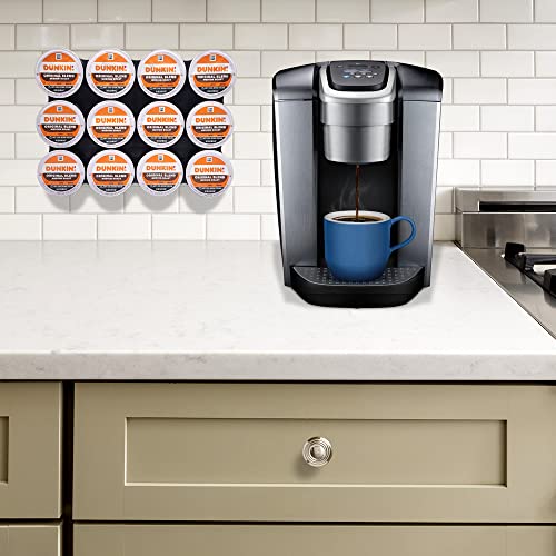 Adhesive Wall Mounted 12 Slot Coffee Pod Holder And Organizer. Space Saving Storage Rack Compatible With K Cups Saves Room In Drawers, Cupboards And Counters To Keep Coffee Station And Kitchen Neat #TOP1