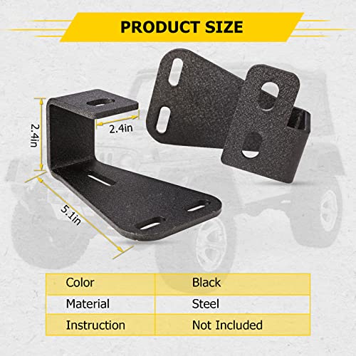 Auxmart High Lift Jack Mount Hood Bracket Replacement For Jeep Wrangler Cj 1944-1986/ Yj 1987-1995/Tj 1997-2006- Pair, Black #TOP2